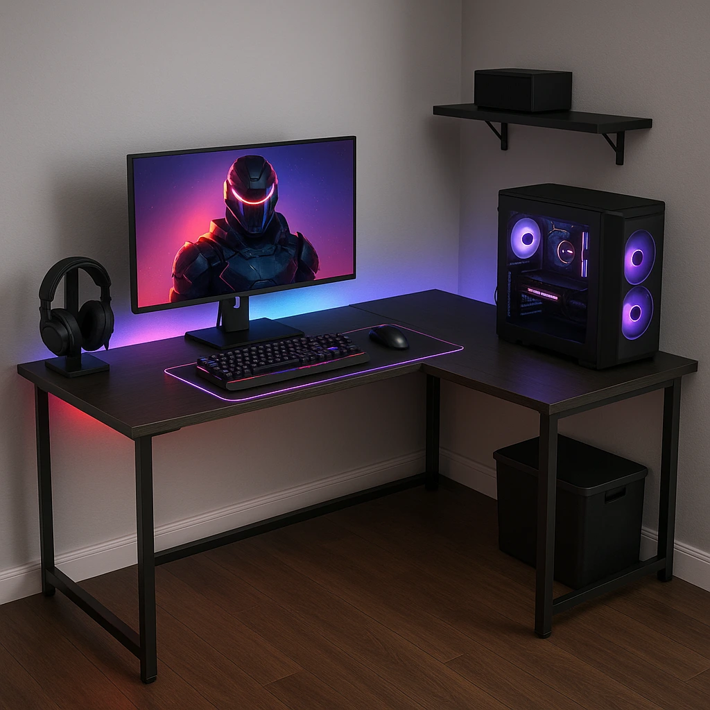 Compact Gaming L-Shaped Desk