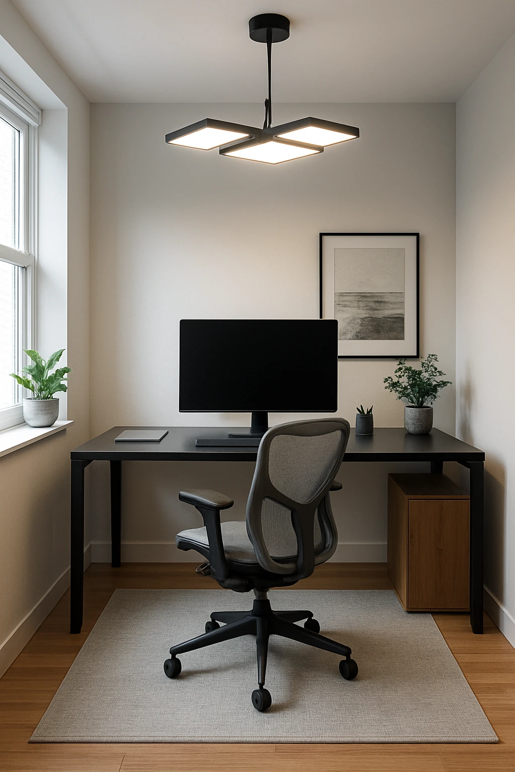 Modern Small Home Office Ideas with Decent Light